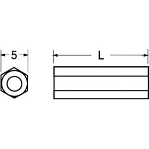 DISTANZIATORE FILETTATO FEMMINA / FEMMINA 3MA H. 15MM 2