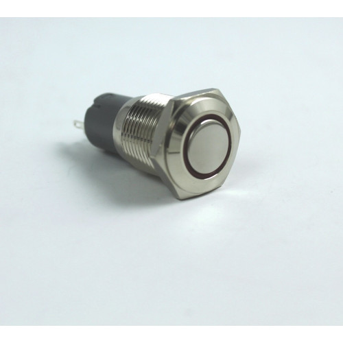 PULSANTE LUMIN. ANTIVANDALISMO CON AUTORITORNO - COLORE LED ROSSO