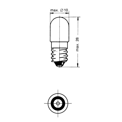 LAMPADA E10 24V 125MA 3W