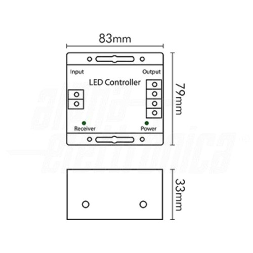 CONTROLLER RGB 12/24Vdc CON TELECOMANDO 8A/CHecomando touch