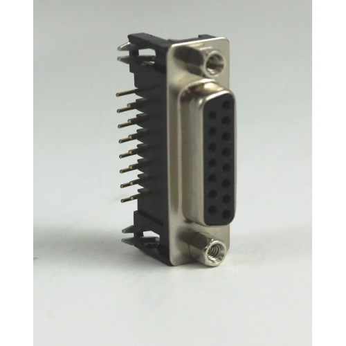 CONNETTORE  SUB-D 15 POLI  FEMMINA PER CIRCUITO STAMPATO 90°