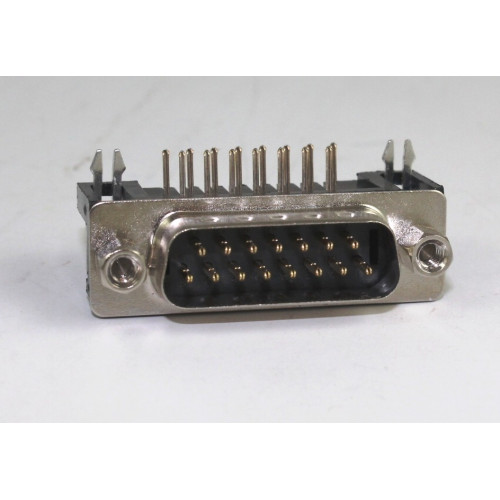 CONNETTORE  SUB-D 15P MASCHIO PER CIRCUITO STAMPATO  90°