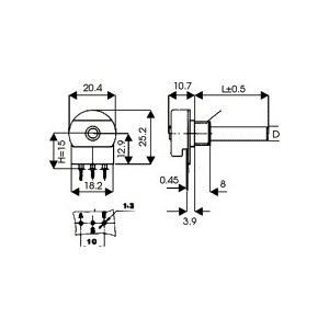 POTENZ. ROTATIVO  Ã˜ 20 mm A STRATO DI CARBONE 2