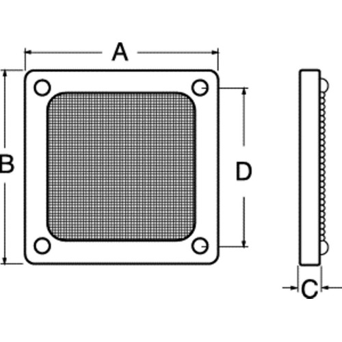FILTRO ARIA IN ALLUMINIO 80X80MM