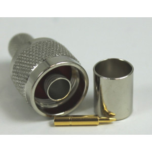 CONNETTORE COASSIALE N MASCHIO VOLANTE PER CAVI RG8 RG213 RG214 MARCA MARLOW MW21C 2