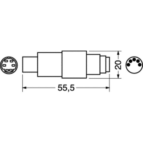 ADATTATORE DIN 5P MINIDIN 6F