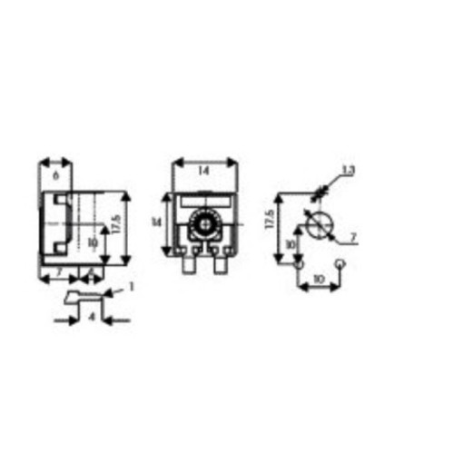 TRIMMER A STRATO DI CARBONE -  4,7 MOHM 