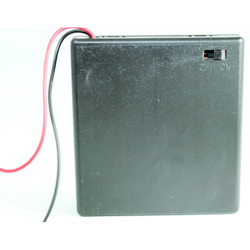 CONTENITORE PORTAPILE PER 4 PILE STILO AA-UM3-LR6 CON INTERRUTTORE