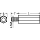 DISTANZIATORE  ESAGONALE CON VITE LUNGH. 5mm