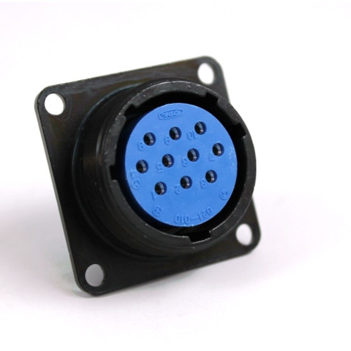 CONNETTORE CIRCOLARE SERIE JM - 10 POLI FEMMINA DA PANNELLO - SIZE 21 - COD. JMR2110F