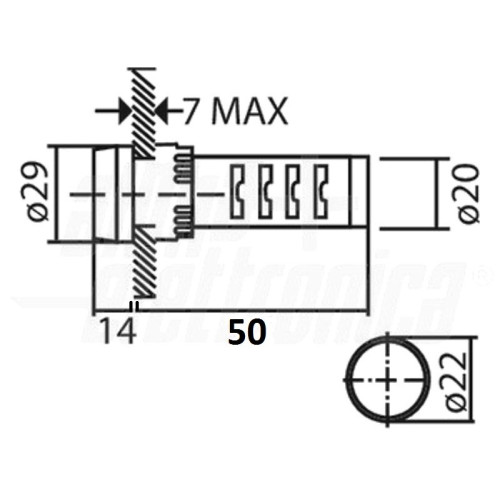 RONZATORE SPIA DA PANNELLO 12V - COLORE ROSSO