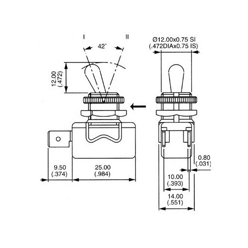 INTERRUTTORE UNIPOLARE ON-OFF 4A 30V 