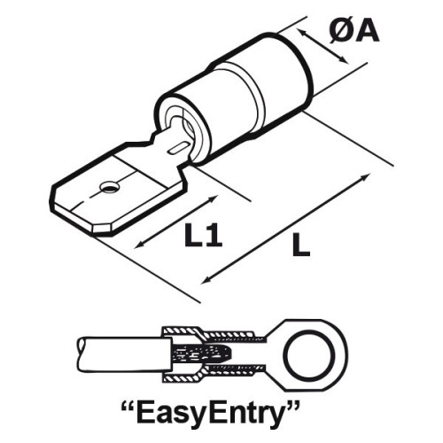 TERMINALI FASTON MASCHI 6,3 COLORE ROSSO