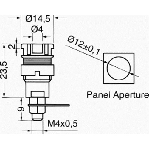 BOCCOLA DA PANNELLO DI SICUREZZA 4MM COLORE ROSSO