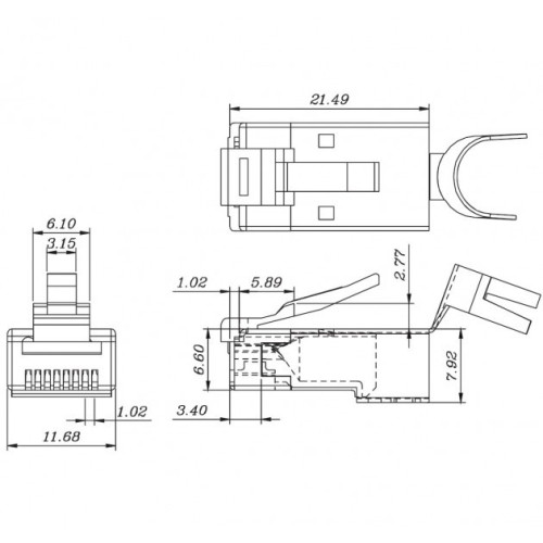 SPINA MOD.RJ45 C6/C7 - 10PZ.
