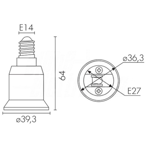 ADATTATORE DA ATTACCO E27 A E14