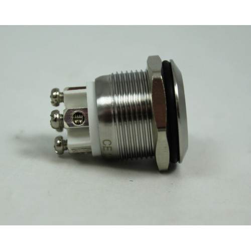 PULSANTE ANTIVANDALISMO UNIPOLARE NORMALMENTE APERTO - LUMINOSO 12V LED GIALLO