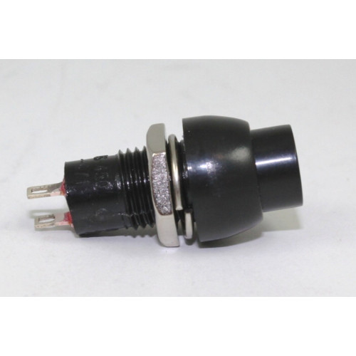 PULSANTE UNIPOLARE CON AUTORITORNO NORMALMENTE APERTO - COLORE NERO