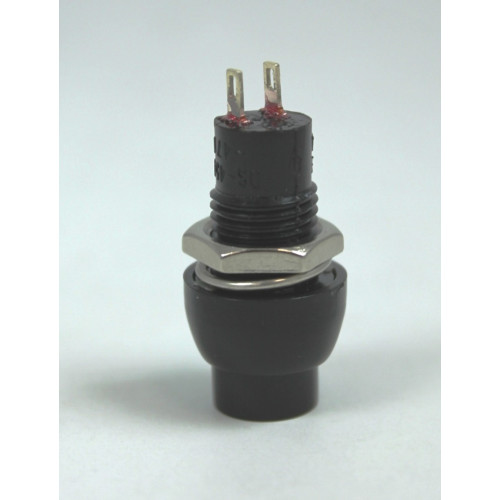 PULSANTE UNIPOLARE CON AUTORITORNO NORMALMENTE APERTO - COLORE NERO