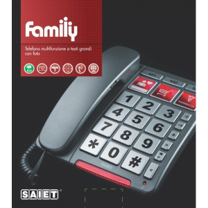 TELEFONO MULTIFUNZIONE A TASTI GRANDI COLORE GRIGIO 2