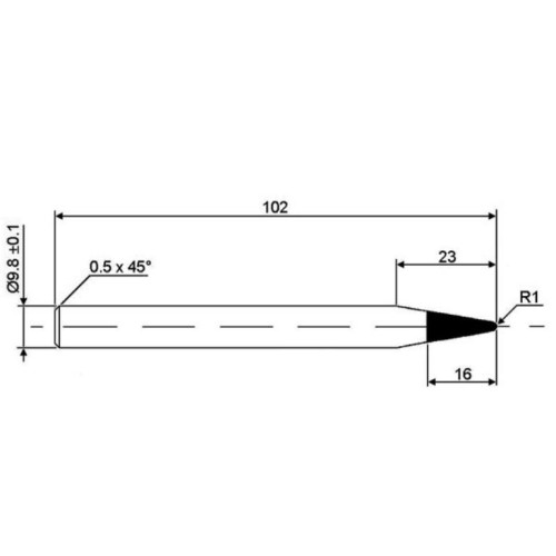 PUNTA DIAMETRO 9,8 MM PER VTSI100