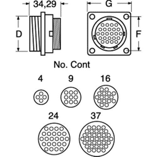 CONNETTORE VOLANTE AMP 182916-1 16P