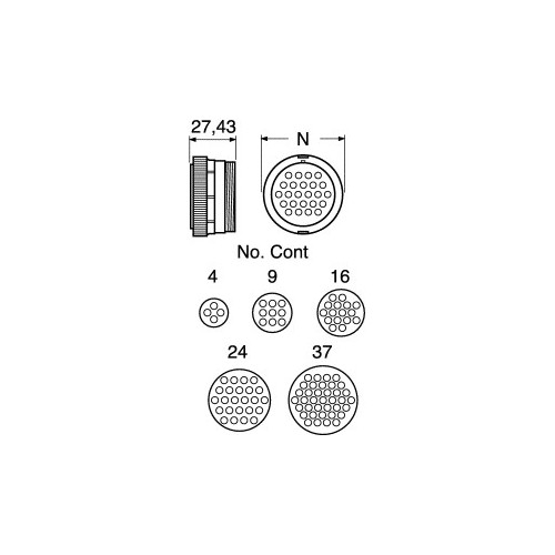 CONNETTORE VOLANTE AMP 206837-1 24P