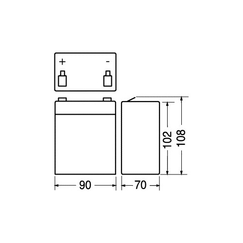 BATTERIA RICARICABILE AL PIOMBO SIGIL. 12V-5AH F2 SERIE PLUS