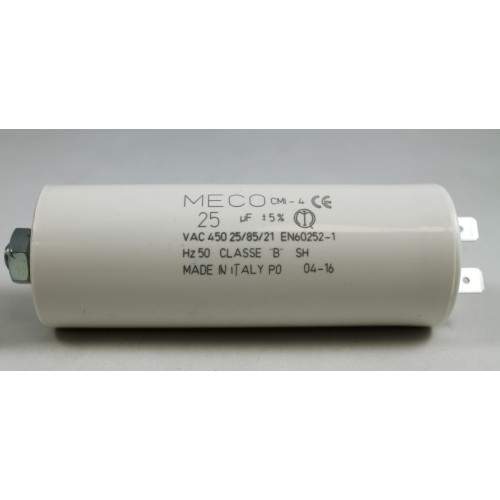 CONDENSATORE DI RIFASAMENTO IN POLIPROPILENE  METALLIZZATO 25µF / 450VL