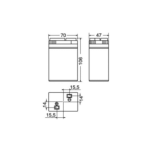 BATTERIA RICARICABILE AL PIOMBO 6V/  4,0 AH