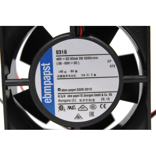 VENTILATORE 48VDC 80X80X32MM MARCA EBM PAPST MOD. 8318