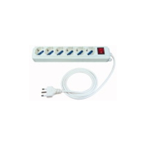 PRESA DA TAVOLO 6 POSTI 10/16 SCHUKO + CAVO LUNGHEZZA 1,5MT