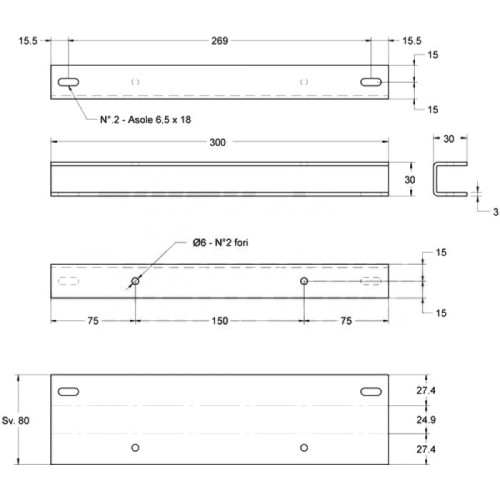 SUPPOSRTO PER PANNELLO SOLARE 10-25 W