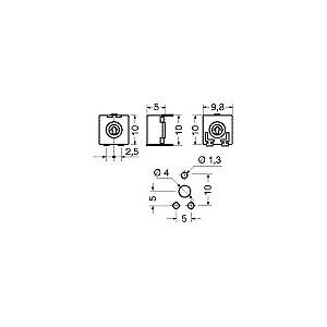 TRIMMER ORIZZONTALE 10X10 4,7 KOHM 2