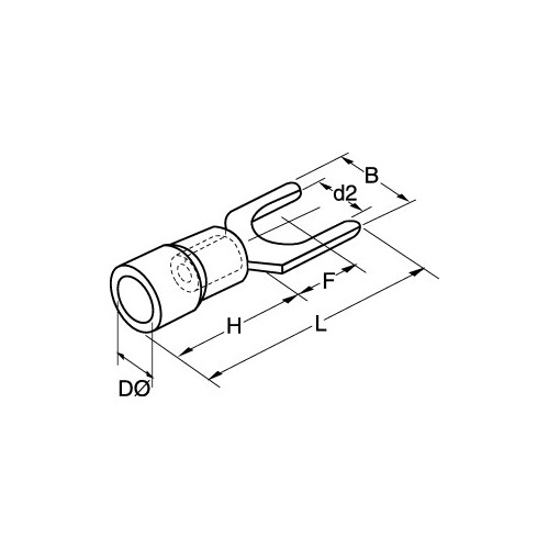 TERMINALI A FORCELLA 4,3MM  D 4 MM COLORE ROSSO 