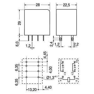 Relè Bipolare 220Vac 12A Schrack PT270730 2