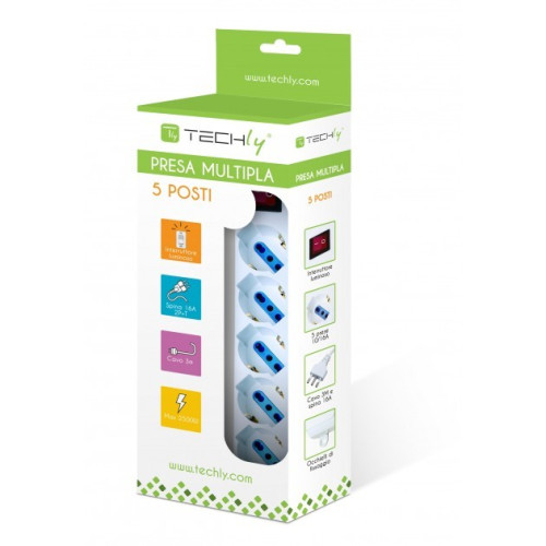 PRESA DA TAVOLO UNIVERSALE 5 POSTI + INTERRUTTORE 3 MT