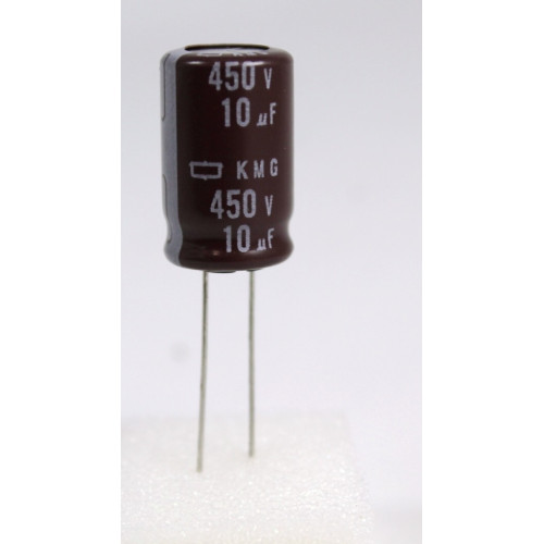CONDENSATORE ELETTROLITICO VERTICALE 10UF 450V