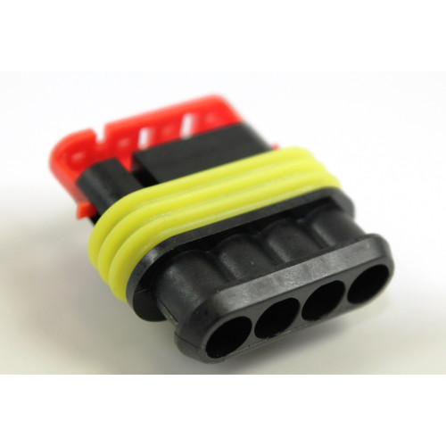 CONNETTORE WATERPROOF IP67 FEMMINA 4 POLI MARCA AMP SERIE SUPER SEAL 