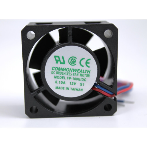 VENTILATORE ASSIALE 12 VDC 40X40X20 MM MARCA COMMONWEALTH MODELLO FP-108G/DC
