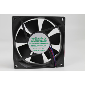 VENTILATORE ASSIALE 12VDC 92X92X25MM MARCA COMMONWEALTH MODELLO FP-108B/DC