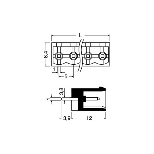 Morsettiera Europlug 5 Poli Maschio Passo 5