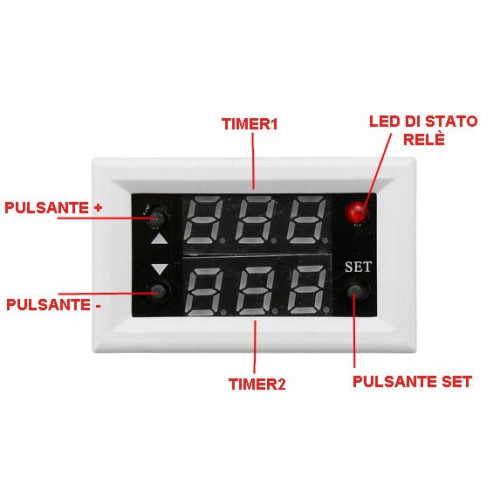 Timer multifunzione da Pannello 12 V 