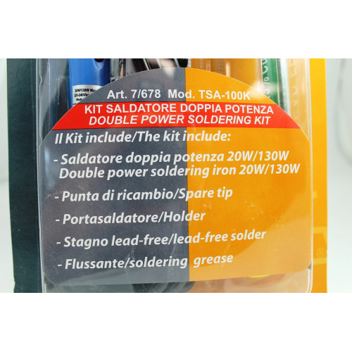 Saldatore Doppia Potenza 20 W / 130 W 220 Vac