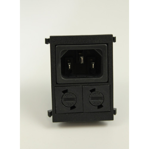 Spina Tripolare da Pannello VDE C14 con Due Portafusibili