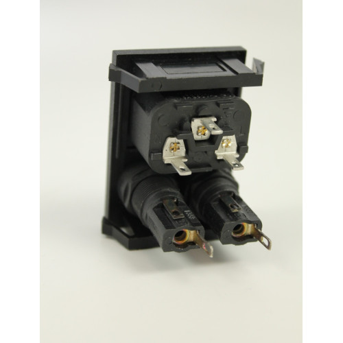 Spina Tripolare da Pannello VDE C14 con Due Portafusibili