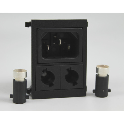 Spina Tripolare da Pannello VDE C14 con Due Portafusibili