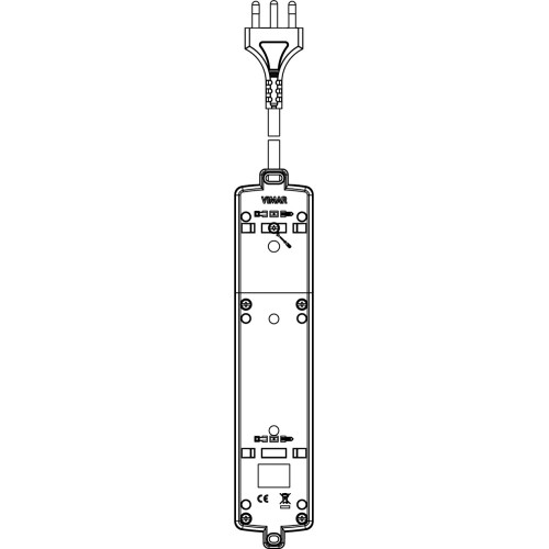 Presa da Tavolo Universale Vimar 4 Uscite con Cavo  2 mt
