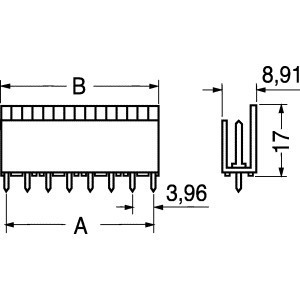 Connettore masc.P 3,96 SIL 10 V 2