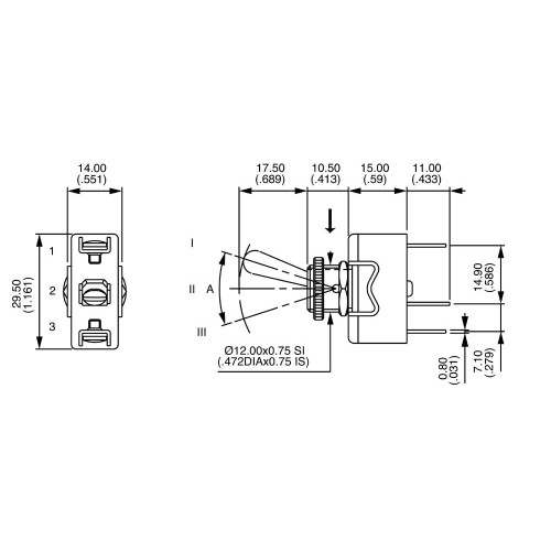 Deviatore a Levetta Unipolare con Autoritorno 15A 250V Apem IL635